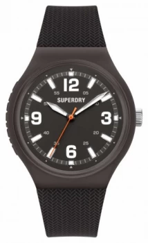 Superdry Black Soft Touch Silicone Matt Black Dial SYG345B Watch