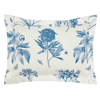 Sanderson Etchings & Roses Oxford Pillowcase - Blue