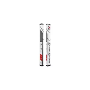 SuperStroke Traxion Flatso 1.0 Putter Grip- White/Red/Grey