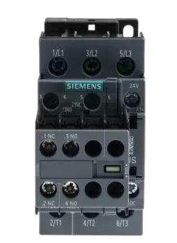 Siemens Control Relay - 3NO, 22 A F.L.C, 40 A Contact Rating, 24 Vdc, 3P