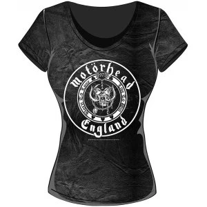 Motorhead - England Seal Womens XX-Large T-Shirt - Black