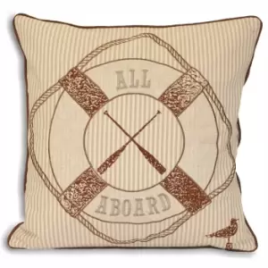 Riva Home Tenby All Aboard Cushion Cover (45x45cm) (Sand)