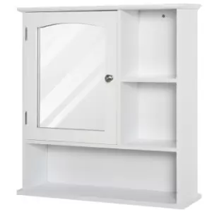 Kleankin Wall-Mounted Cabinet Mirror, Glass Storage Cabinet Cupboard with Shelf - White