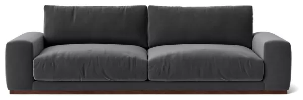 Swoon Denver Velvet 4 Seater Sofa - Granite Grey