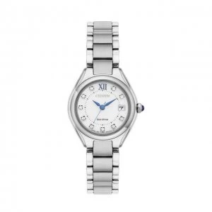 Citizen White And Silver Silhouette Crystal' Eco-Drive Classical Watch - Ew2540-83A