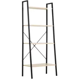 4-Tier Minimalistic Ladder Shelf Unit Steel Frame Home Display Storage - Homcom