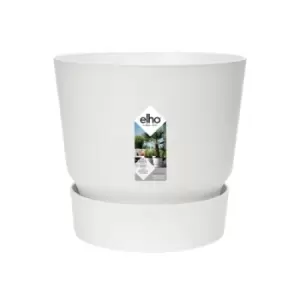 Elho Greenville 16cm Round Plastic Outdoor Plant Pot - White