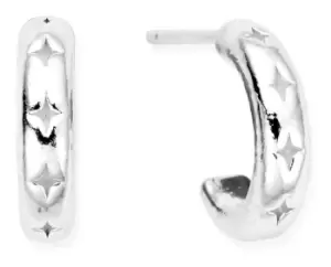 ChloBo SEH3322 Cut Out North Star Huggie Hoops Sterling Jewellery