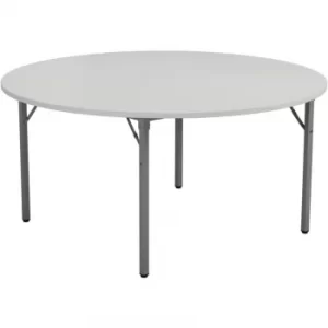 1500MM Circular Folding Table Silver/White