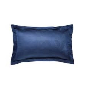 Bedeck of Belfast Dark Blue Egyptian Cotton Percale 300 Thread Count Fine Linens 'Osaka' Oxford Pillow Case