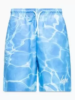 Hype Boys Blue Marble Pool Print Swim Shorts, Blue, Size Age: 11-12 Years