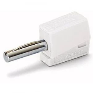Jack plug Plug straight Pin diameter 4mm White WAGO