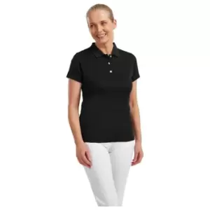 Footjoy Stretch Pique Polo Shirt Ladies - Black