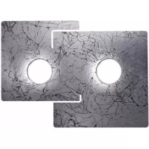 Kolarz SQUARE - Lifestyle Metal Surface Mounted Ceiling Light - Vintage Silver Finish, 2x GX53