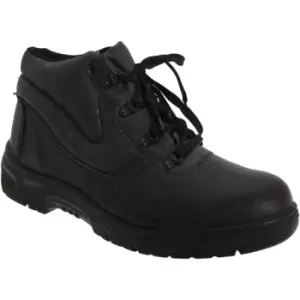 Grafters Mens Grain Leather Padded Ankle Safety Toe Cap Boots (38 EUR) (Black) - Black