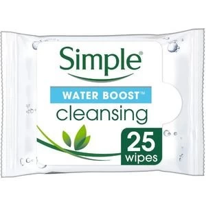 Simple Water Boost Face Wipes X25