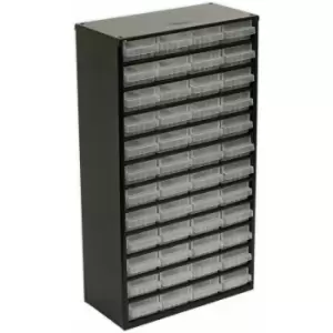 305 x 155 x 555mm 48 Drawer Parts Cabinet - Black - Wall Mounted / Standing Box