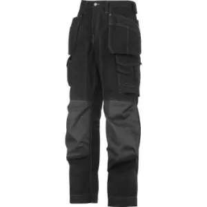 Snickers Workwear Mens Snickers 3223 Rip-Stop Floorlayer Holster Pocket Trousers 33" L /Grey in Black Polyester/Cotton