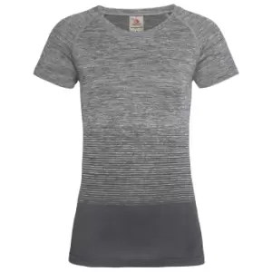 Stedman Womens/Ladies Active Seamless Raglan Flow T-Shirt (XL) (Light Grey Transition)