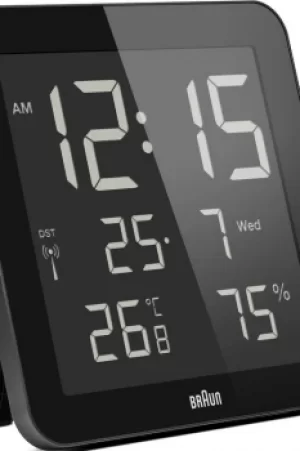 Braun Clocks Digital Wall Alarm Clock Radio Controlled BNC014BK-RC