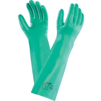 Ansell 37-185 Solvex Green Nitrile Gloves - Size 8