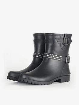 Barbour International Leona Stud Detail Rain Boot - Black, Size 7, Women