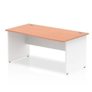 Trexus Desk Wave Right Hand Panel End 1600x800mm Beech Top White