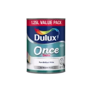 Dulux Once Pure Brilliant White Gloss Paint 1.25L