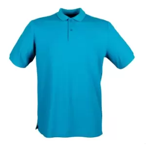 Henbury Mens Modern Fit Cotton Pique Polo Shirt (L) (Sapphire)