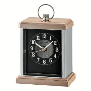 Seiko QHE148A Mantel Alarm Clock - Rose Gold / Silver