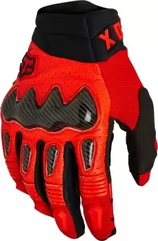 FOX Bomber CE Motocross Gloves, black-red, Size S, black-red, Size S
