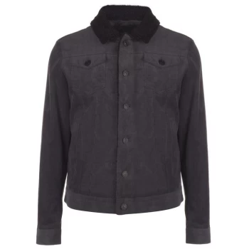 Label Lab Stanning Corduroy Borg Lined Jacket - Charcoal