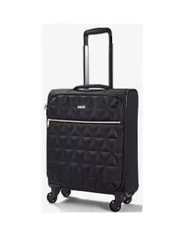 Rock Luggage Jewel 4 Wheel Soft Cabin Suitcase - Black