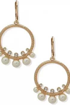 Ladies Anne Klein Jewellery PE CIRCLE LEVBAK DROP-GLD/CRY/PRL Earrings 01G00448