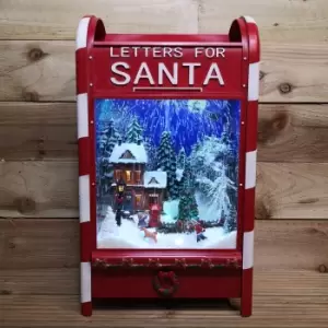 60cm Light Up Musical Christmas Postbox with Victorian Snow Scene - Letters for Santa