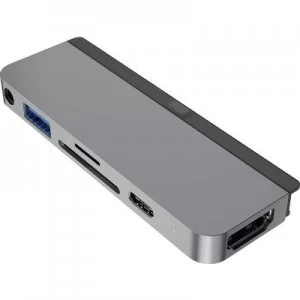 HyperDrive HD319B-GRAY USB-C (USB 3.1) multiport hub Ultra HD compatibility, Aluminium casing, + built-in SD card reader Spaceship grey