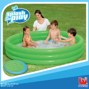 Charles Bentley Bestway Inflatable 6ft Ring Paddling Pool Green