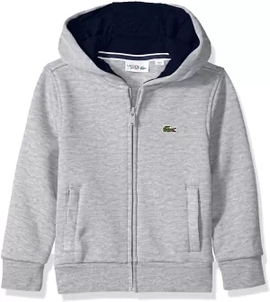 Boys, Lacoste Sports Classic Zip Through Hoodie, Grey, Size 8 Years