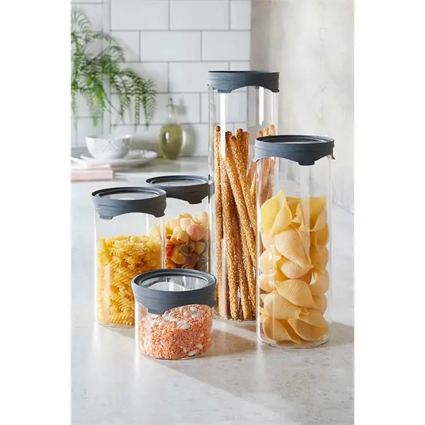 Homelife 5 Piece Glass Pantry Jar Set - Clear One Size