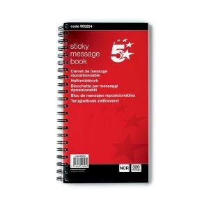 5 Star Office Telephone Message Book Wirebound Carbonless Sticky 320 Notes 80 Pages 279x150mm