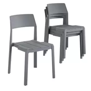 Dorel Chandler Outdoor/Indoor Stacking Chair 4 Pack - Grey