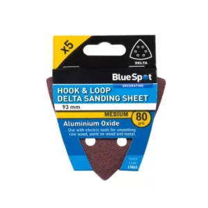 93MM 5 Pack 80 Grit Delta Sanding Sheets