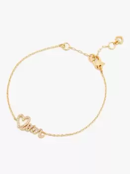 Kate Spade Love You, Mom Bracelet, Clear/Gold., One Size