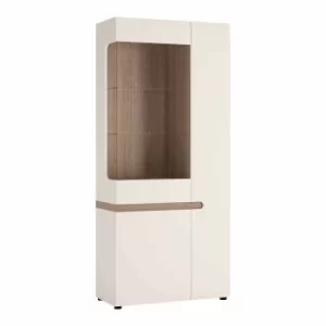 Chelsea Living Tall Wide Glazed Display Unit Right Hand Door, White Gloss