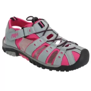 PDQ Womens/Ladies Toggle & Touch Fastening Sports Sandals (3 UK) (Grey/Fuchsia)