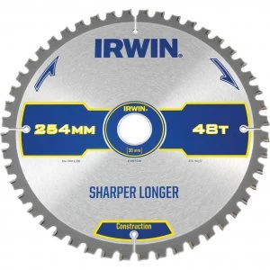 Irwin ATB Ultra Construction Circular Saw Blade 254mm 48T 30mm