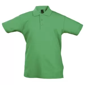 SOLS Kids Unisex Summer II Pique Polo Shirt (4yrs) (Kelly Green)