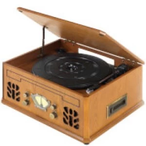 Itek Retro Antique Vintage Music System (Cassette, CD, Radio & Turntable) - Wood