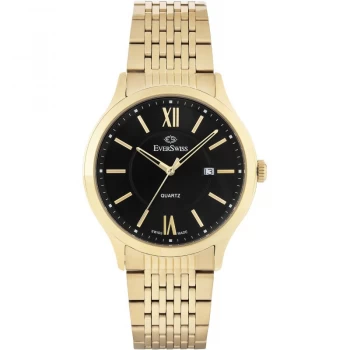 EverSwiss Black and Gold Watch - 5750-ggb