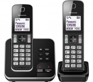 Panasonic KX-TGD622EB Cordless Phone With Answering Machine Twin Handsets